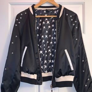 Bebe Satin Reversible Bomber